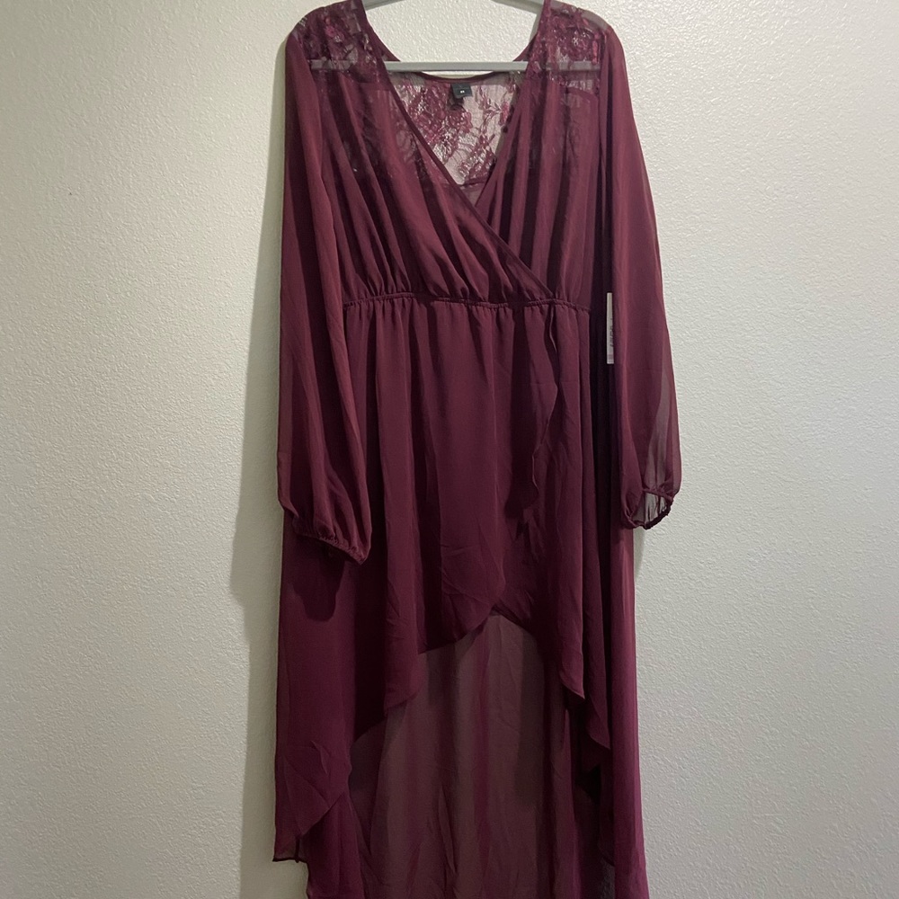 Worthington Maroon See through Dress